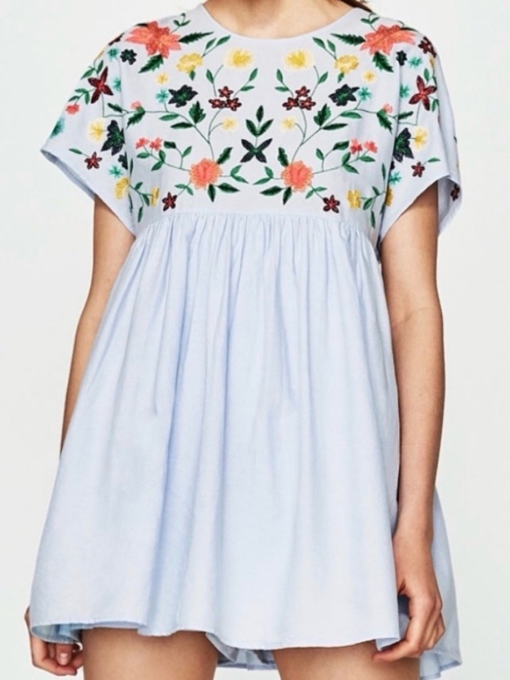 light blue Zara Trafaluc romper dress size S